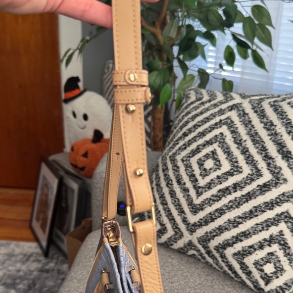 Brahmin Gray and Tan Croc-Embossed Satchel - Picture 5 of 14